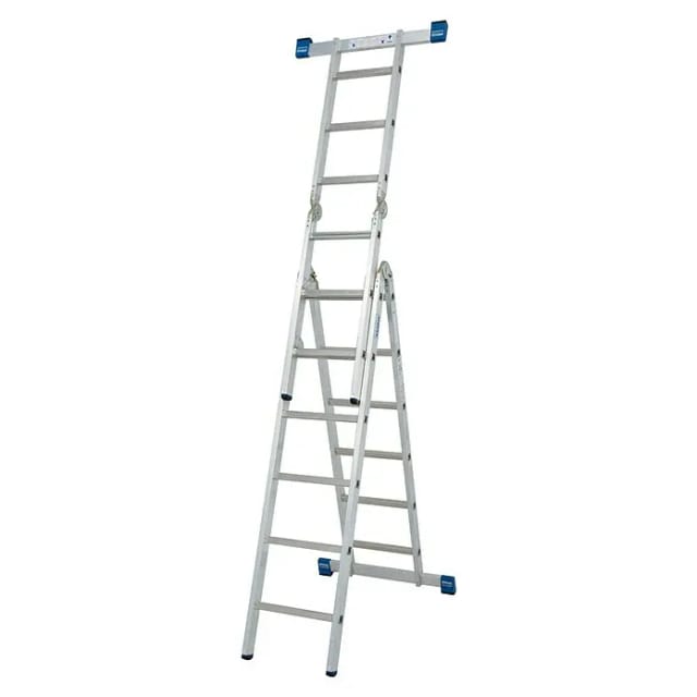 KRAUSE Gelenk-Universalleiter »STABILO«, 18 Sprossen, Aluminium - silberfarben