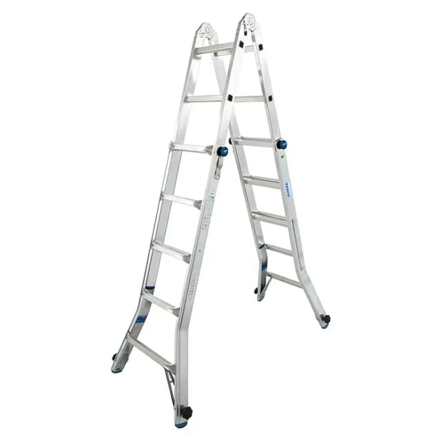KRAUSE Teleskopleiter »STABILO«, 20 Sprossen, Aluminium - silberfarben