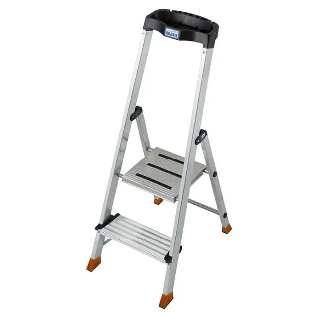 KRAUSE Stufen-Stehleiter »MONTO Sepuro«, 2 Sprossen, Aluminium - silberfarben