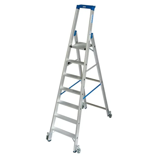 KRAUSE Stufen-Stehleiter »STABILO«, 7 Sprossen, Aluminium - silberfarben