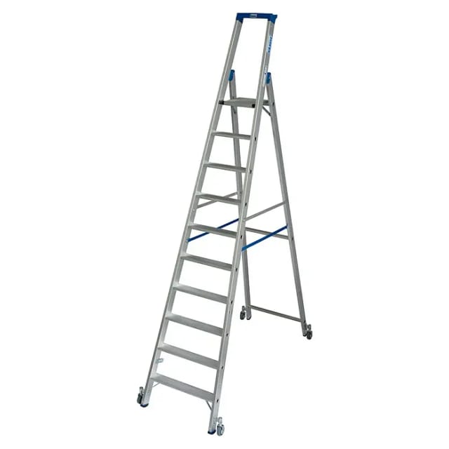 KRAUSE Stufen-Stehleiter »STABILO«, 10 Sprossen, Aluminium - silberfarben
