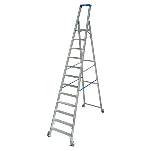 KRAUSE Stufen-Stehleiter »STABILO«, 12 Sprossen, Aluminium - silberfarben