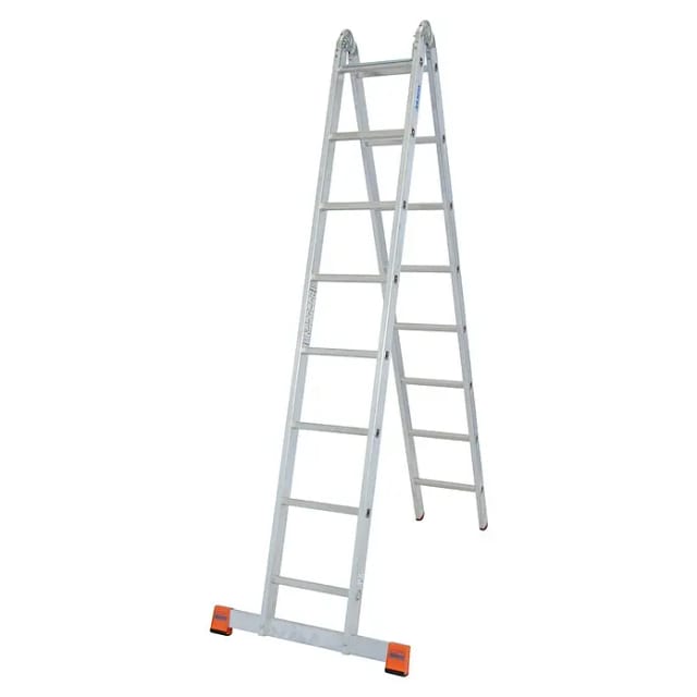KRAUSE Doppelleiter »MONTO TriMatic«, 16 Sprossen, Aluminium - silberfarben
