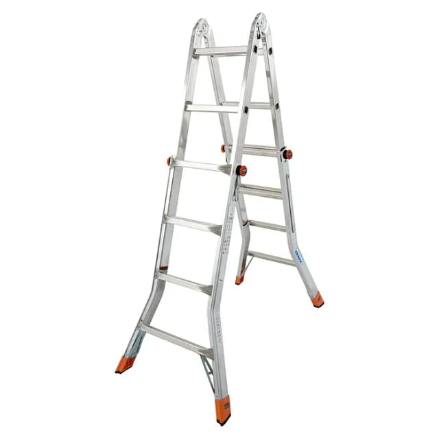 KRAUSE Teleskopleiter »MONTO TeleMatic«, 16 Sprossen, Aluminium - silberfarben