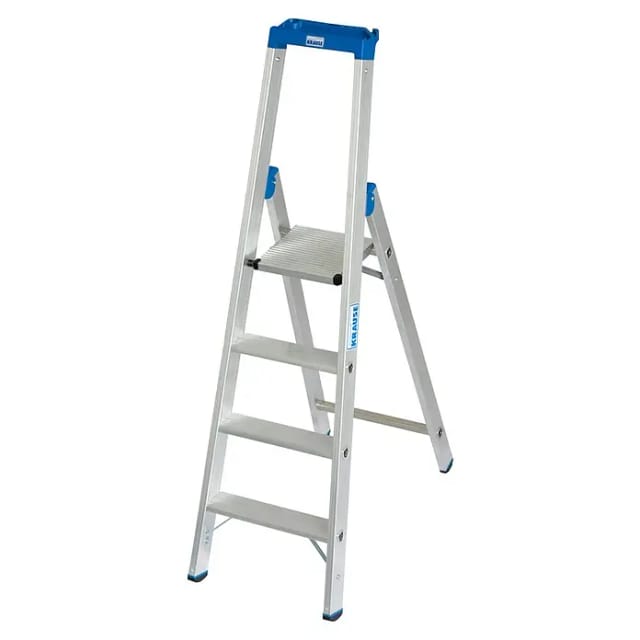 KRAUSE Stufen-Stehleiter »STABILO«, 4 Sprossen, Aluminium - silberfarben