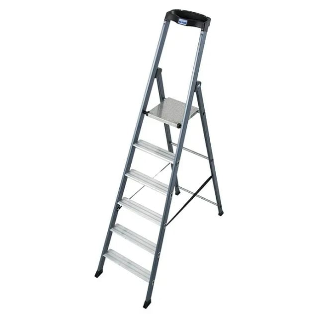 KRAUSE Stufen-Stehleiter »MONTO SePro S«, 6 Sprossen, Aluminium - silberfarben