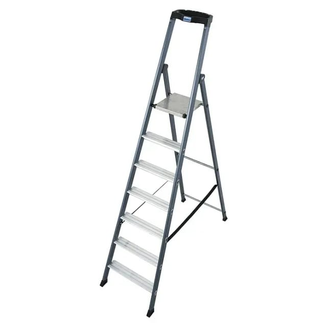 KRAUSE Stufen-Stehleiter »MONTO«, 7 Sprossen, Aluminium - silberfarben