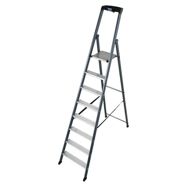 KRAUSE Stufen-Stehleiter »MONTO«, 8 Sprossen, Aluminium - silberfarben