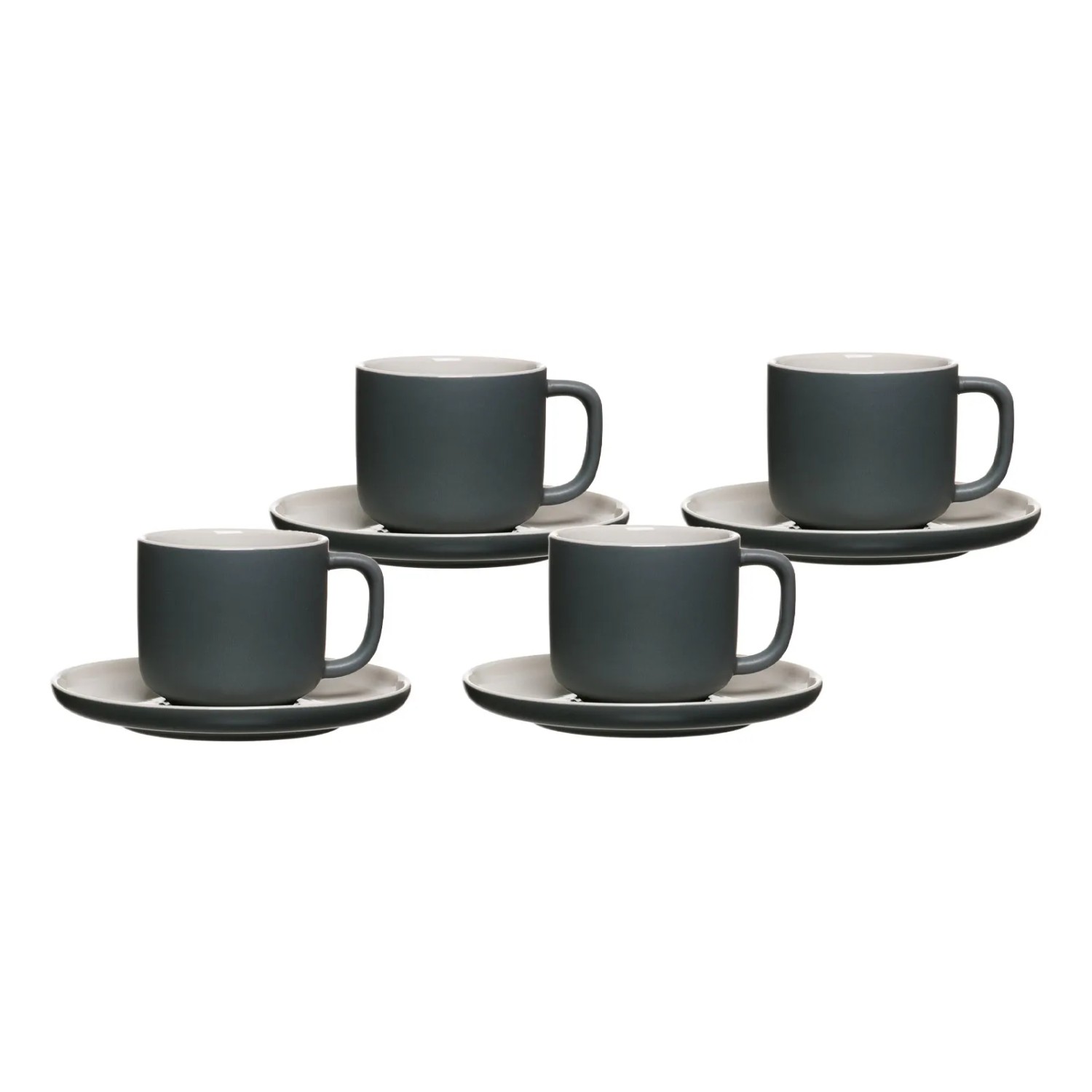 Ritzenhoff & Breker Jasper Kaffeetasse mit Untertasse 240 ml 4er Set Grau