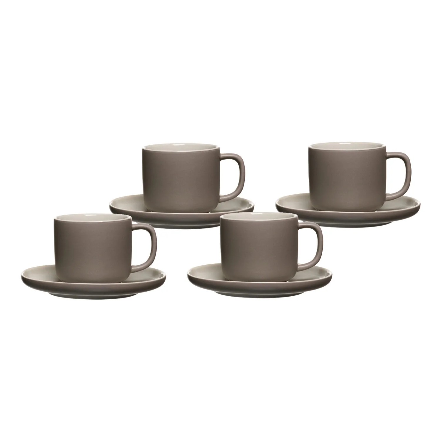 Ritzenhoff & Breker Jasper Kaffeetasse mit Untertasse 240 ml 4er Set Taupe