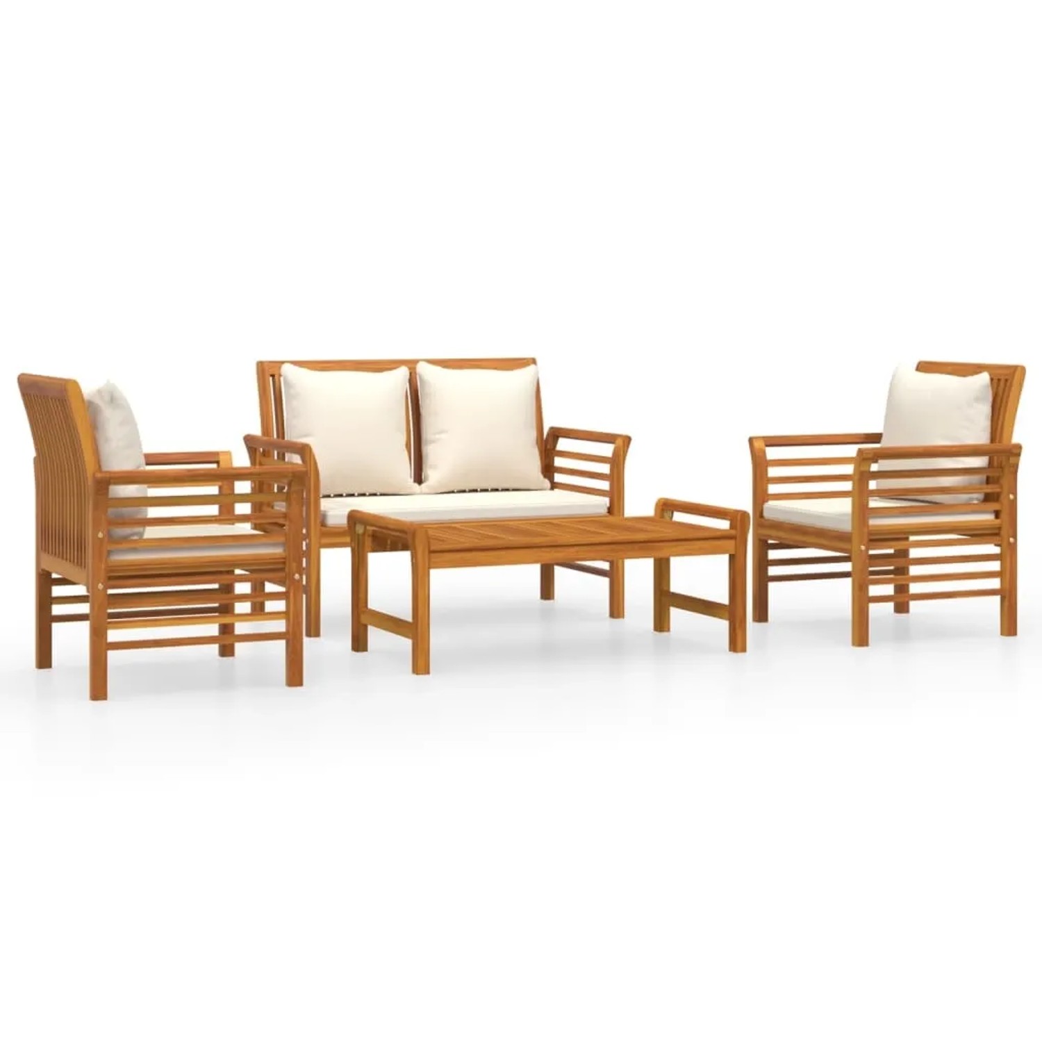 vidaXL 4-tlg Garten-Lounge-Set mit Kissen Massivholz Akazie Modell 9