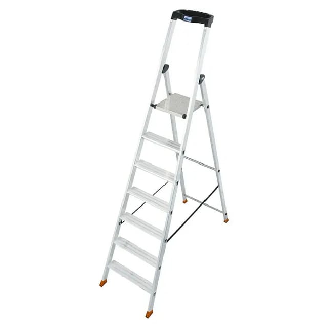 KRAUSE Stufen-Stehleiter »MONTO Solido«, 7 Sprossen, Aluminium - silberfarben
