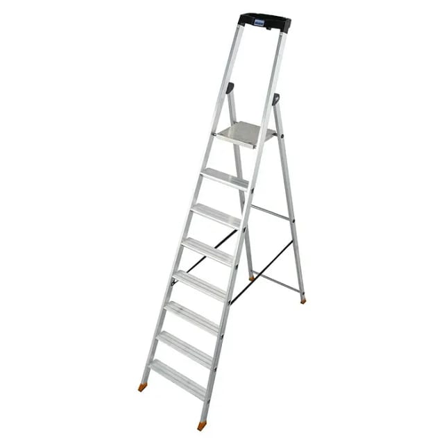 KRAUSE Stufen-Stehleiter »MONTO Solido«, 8 Sprossen, Aluminium - silberfarben