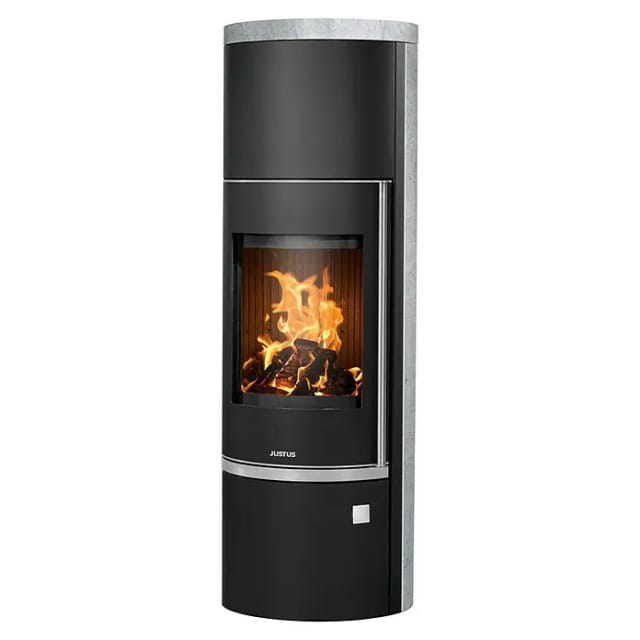 JUSTUS Kaminofen »Faro W+ 2.0«, gussgrau, Speckstein, 7 kW - schwarz