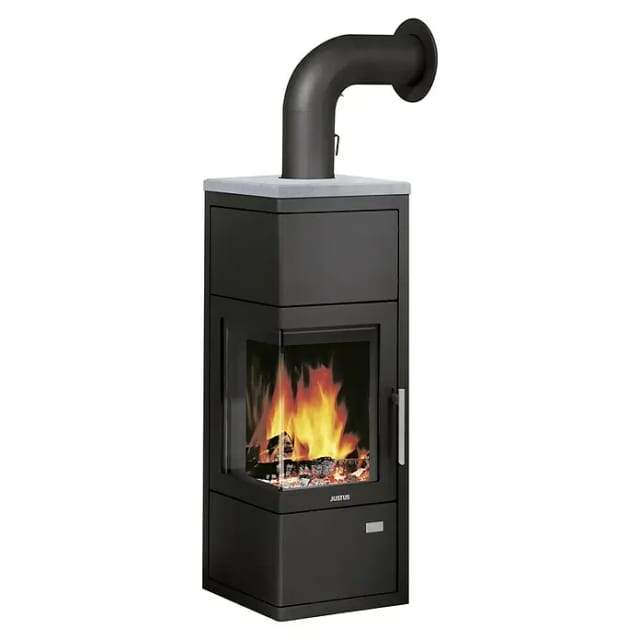JUSTUS Kaminofen »Diego W+«, steingrau, Stahl, 6 kW - schwarz