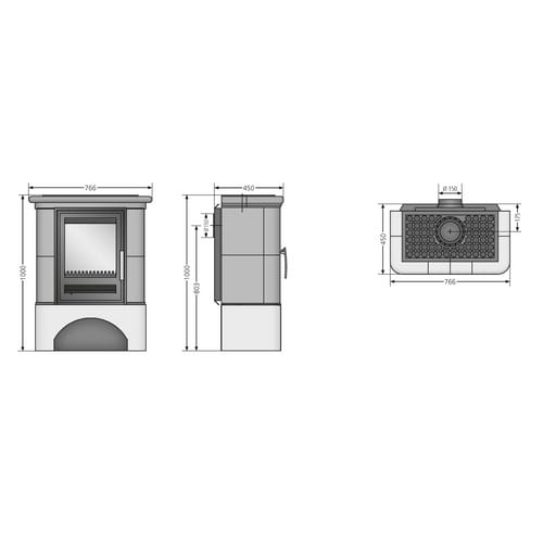 JUSTUS Kachelofen »Bavaria«, weiß, Keramik, 7 kW - weiss