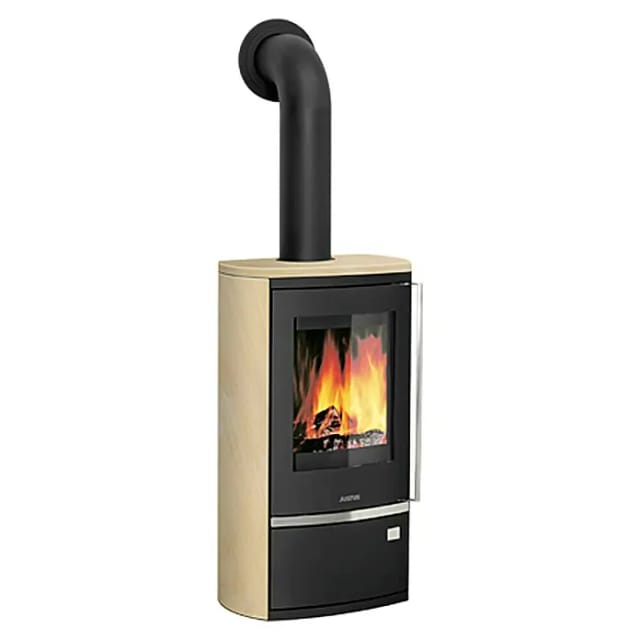 JUSTUS Kaminofen »Reno R«, sandstein, Sandstein, 6 kW, Dauerbrand geeignet - schwarz