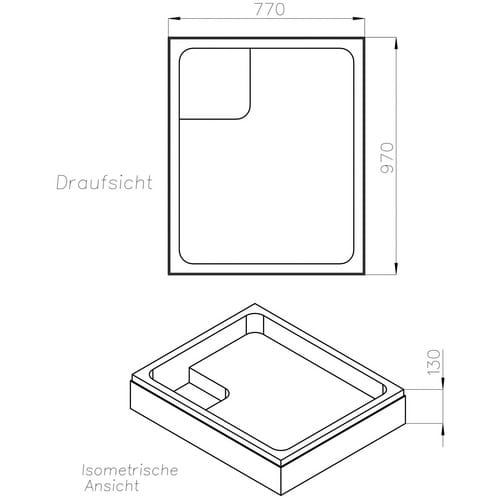 OTTOFOND Duschwannen-Set »Tasso«, BxT: 80 x 100 cm, weiß - weiss