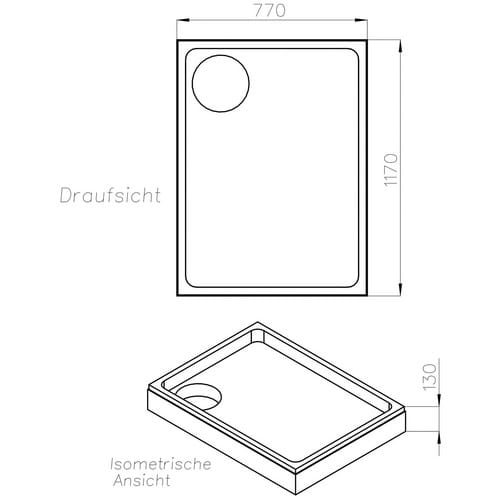 OTTOFOND Duschwannen-Set »Tasso«, BxT: 80 x 120 cm, weiß - weiss