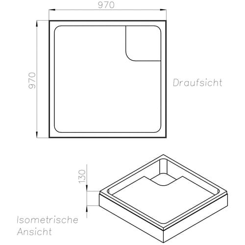 OTTOFOND Duschwanne »Tasso«, BxT: 100 x 100 cm, weiß - weiss