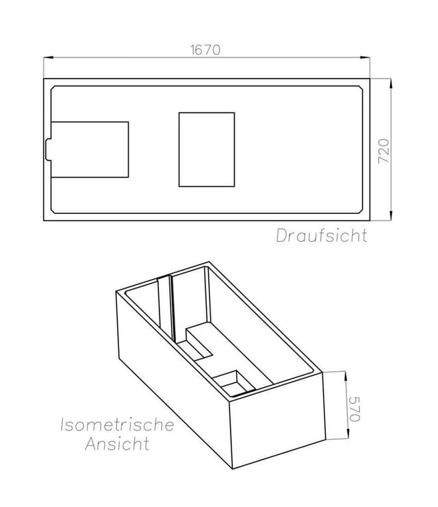 OTTOFOND Badewannen-Set, BxHxL: 75 x 58 x 170 cm, Körperform - weiss