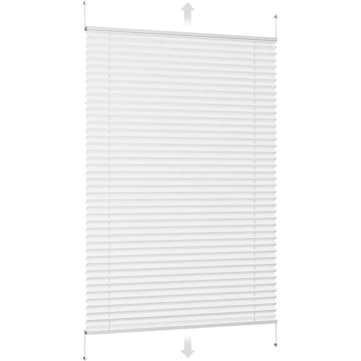 Sekey Plissee Faltrollo Klemmfix ohne Bohren Weiß 100x130cm