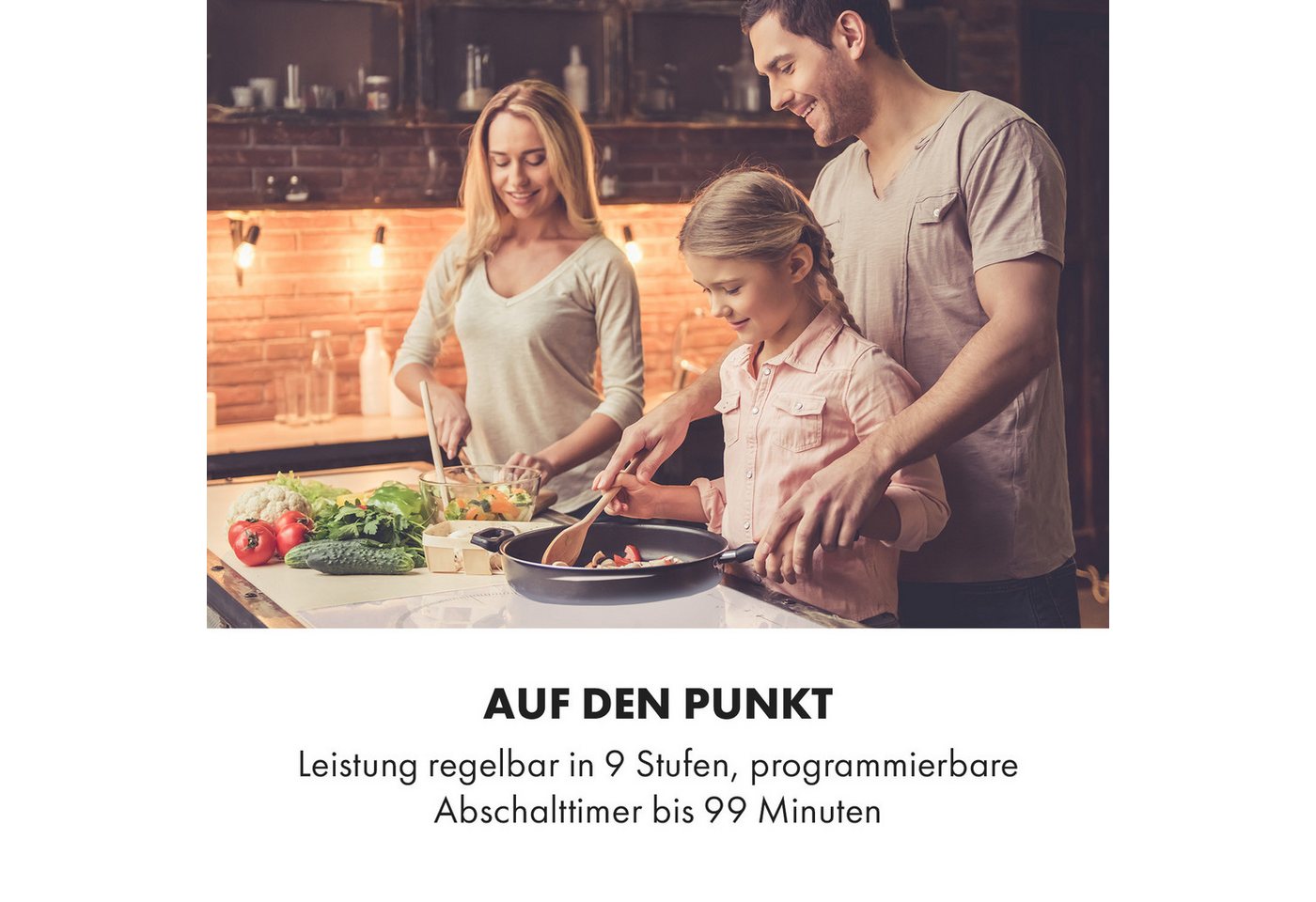 Klarstein Delicatessa 90 Hybrid Einbaukochfeld Induktion 5 Zonen 7400 W Weißes Glas