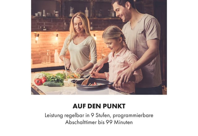 Klarstein Delicatessa 90 Hybrid Einbaukochfeld Induktion 5 Zonen 7400 W Weißes Glas