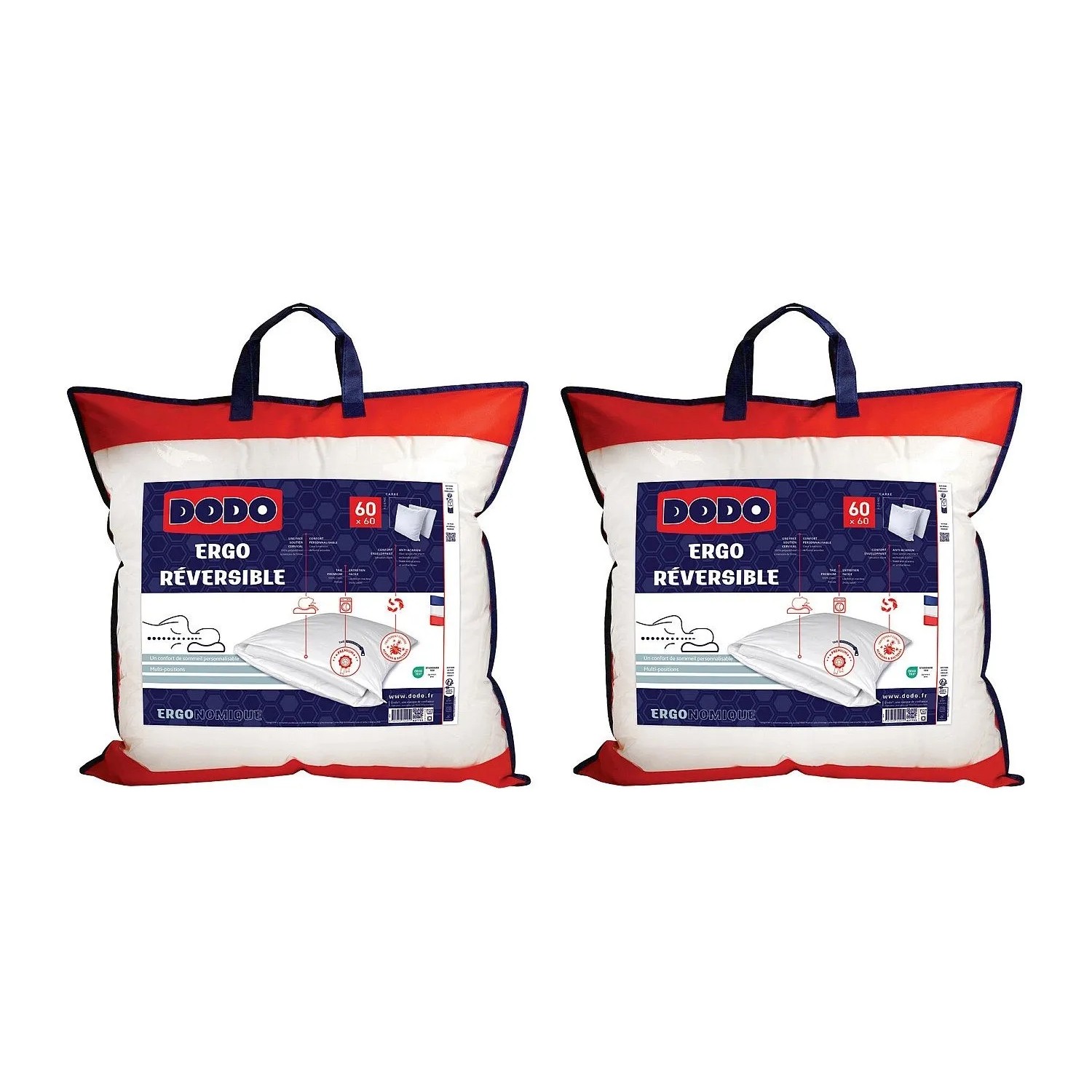 Vente-unique Kopfkissen Coeur Adapt Weiß 60 cm