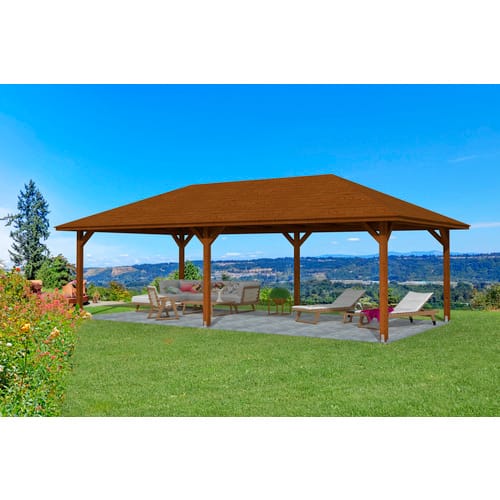 SKANHOLZ Pavillon »Orleans 3«, Zeltdach, viereckig, BxHxT: 504 x 344 x 916 cm - braun