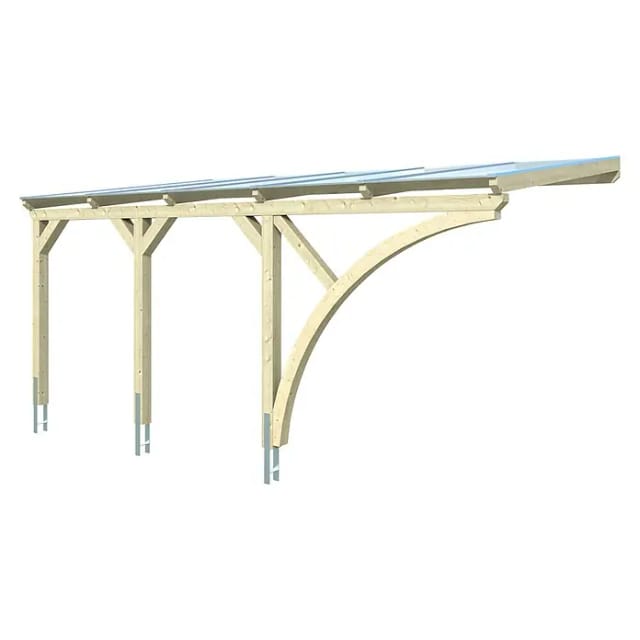 SKANHOLZ Carport »Eifel«, BxT: 300 x 541 cm, Firsthöhe: 262 cm, unbehandelt - beige