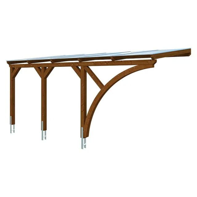 SKANHOLZ Carport »Eifel«, BxT: 300 x 541 cm, Firsthöhe: 262 cm, farbbehandelt - braun