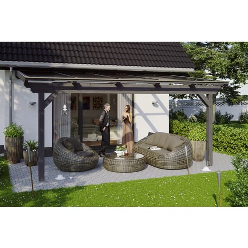 SKANHOLZ Terrassenüberdachung »Ancona«, Breite: 541 cm, Dach: Polycarbonat (PC), schiefergrau