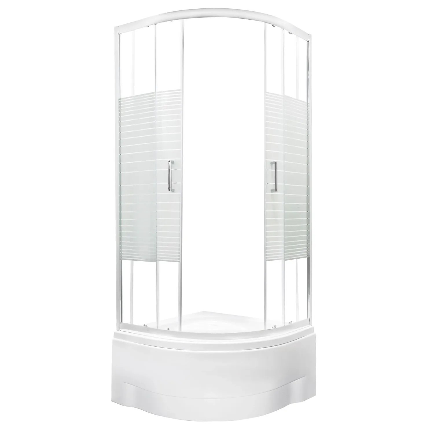 Kerra Runddusche Duschkabine Madera STR GL 90x90cm 4mm ESG Glas mit Duschwanne