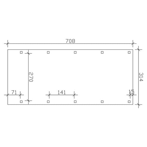 SKANHOLZ Carport »Friesland«, BxT: 314 x 708 cm, Firsthöhe: 241 cm, imprägniert - braun