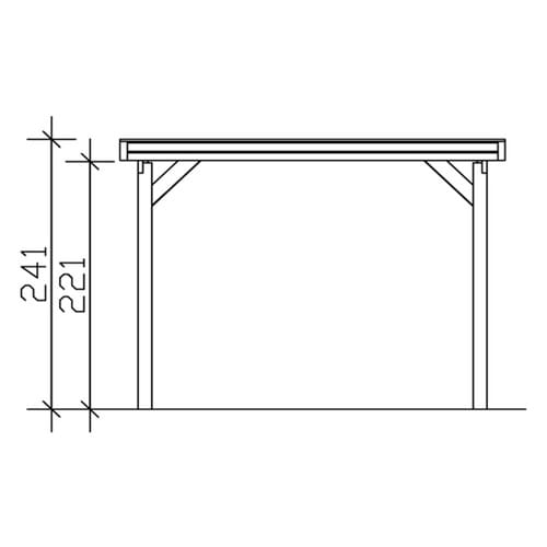 SKANHOLZ Carport »Friesland«, BxT: 314 x 860 cm, Firsthöhe: 241 cm, imprägniert - braun