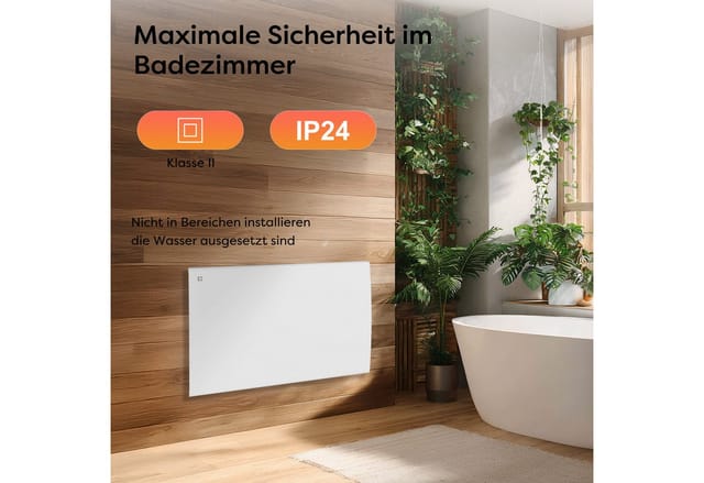 CIARRA Elektrischer Keramik Heizkörper 1500 W mit PID-Thermostat für 10-20 m² CBHT15E