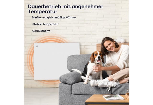 CIARRA Elektrischer Keramik Heizkörper 1000 W mit PID-Thermostat für 10-15 m² CBHT10E