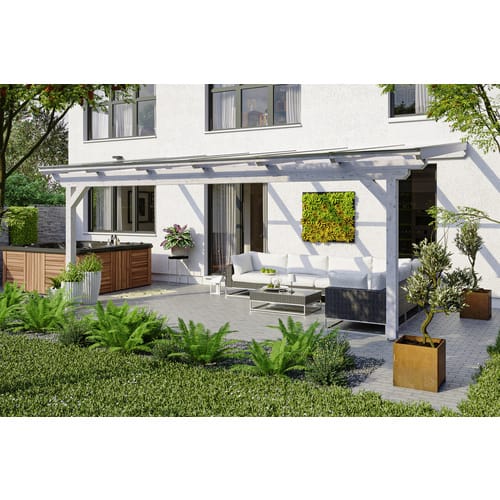 SKANHOLZ Terrassenüberdachung »Ancona«, Breite: 648 cm, Dach: Polycarbonat (PC), weiß - weiss