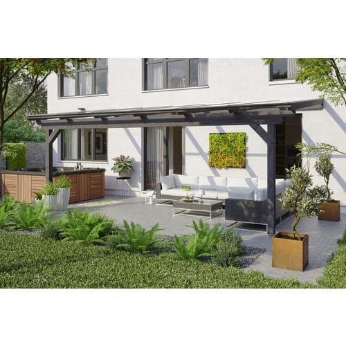 SKANHOLZ Terrassenüberdachung »Ancona«, Breite: 648 cm, Dach: Polycarbonat (PC), schiefergrau
