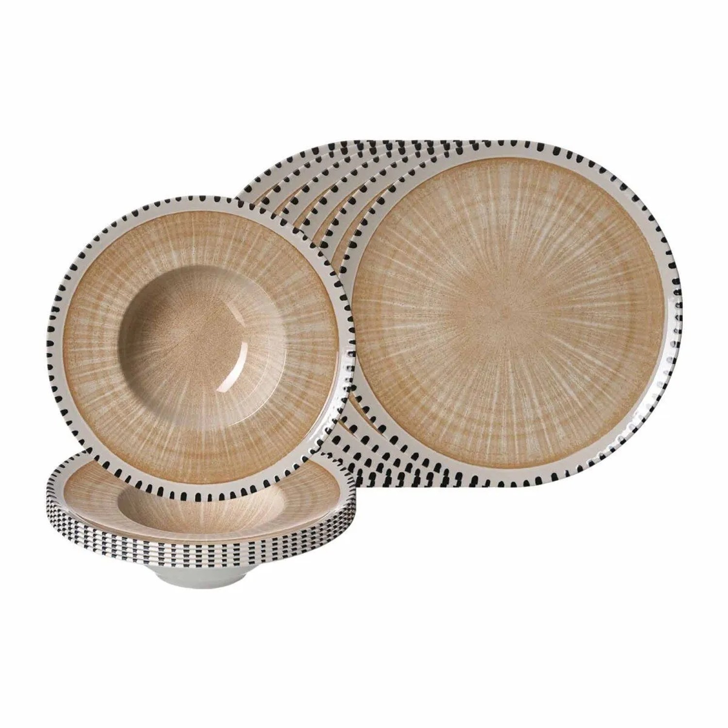 Ritzenhoff & Breker Natura Pizza- und Pasta-Set 12-teilig Creme