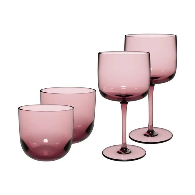 like. by Villeroy & Boch Like Glass Wein- und Wassergläser Set 4-teilig Grape