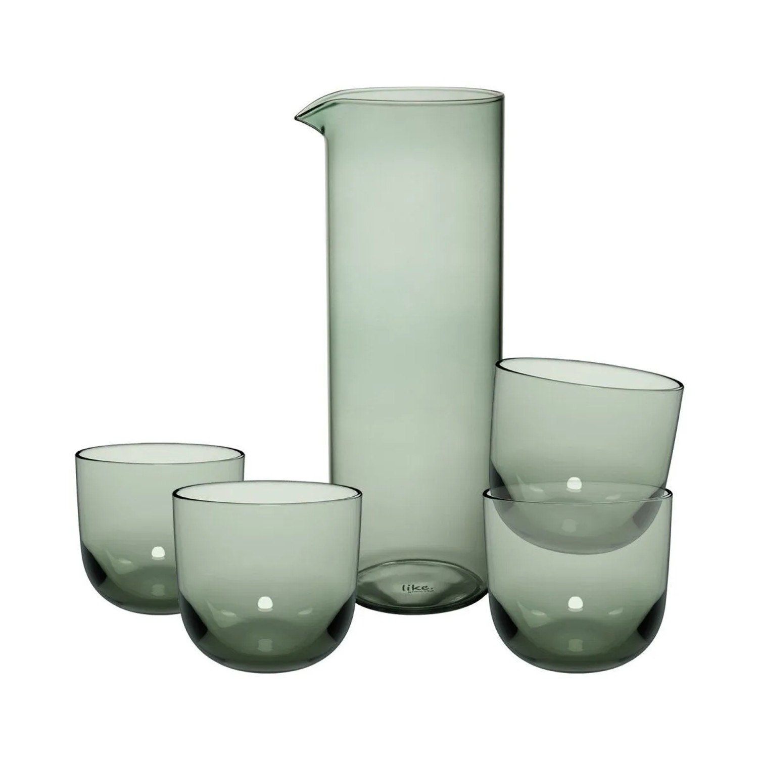 like. by Villeroy & Boch Like Glass Trinkgläser mit Karaffe 5-teilig Sage