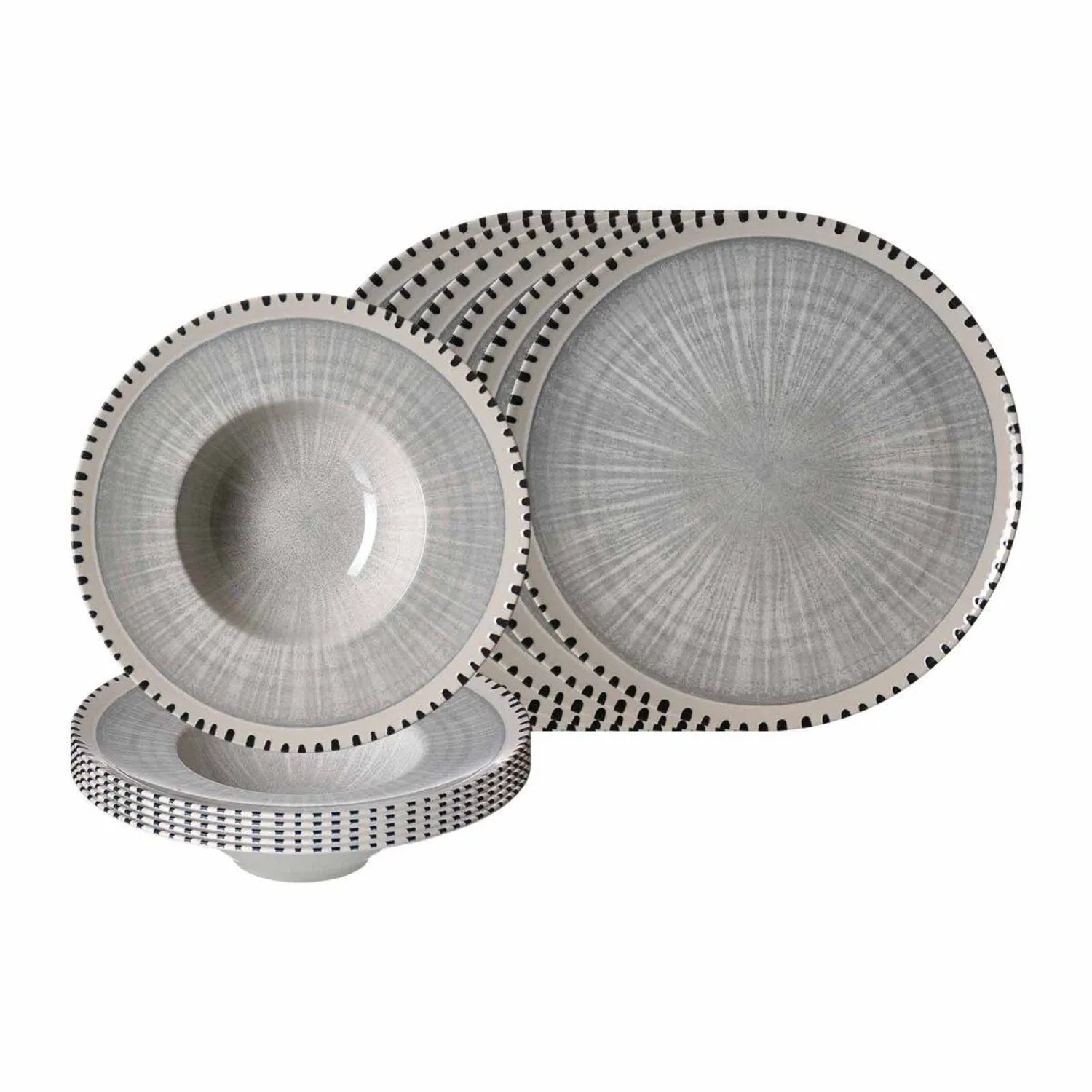 Ritzenhoff & Breker Natura Pizza- und Pasta-Set 12-teilig Grau
