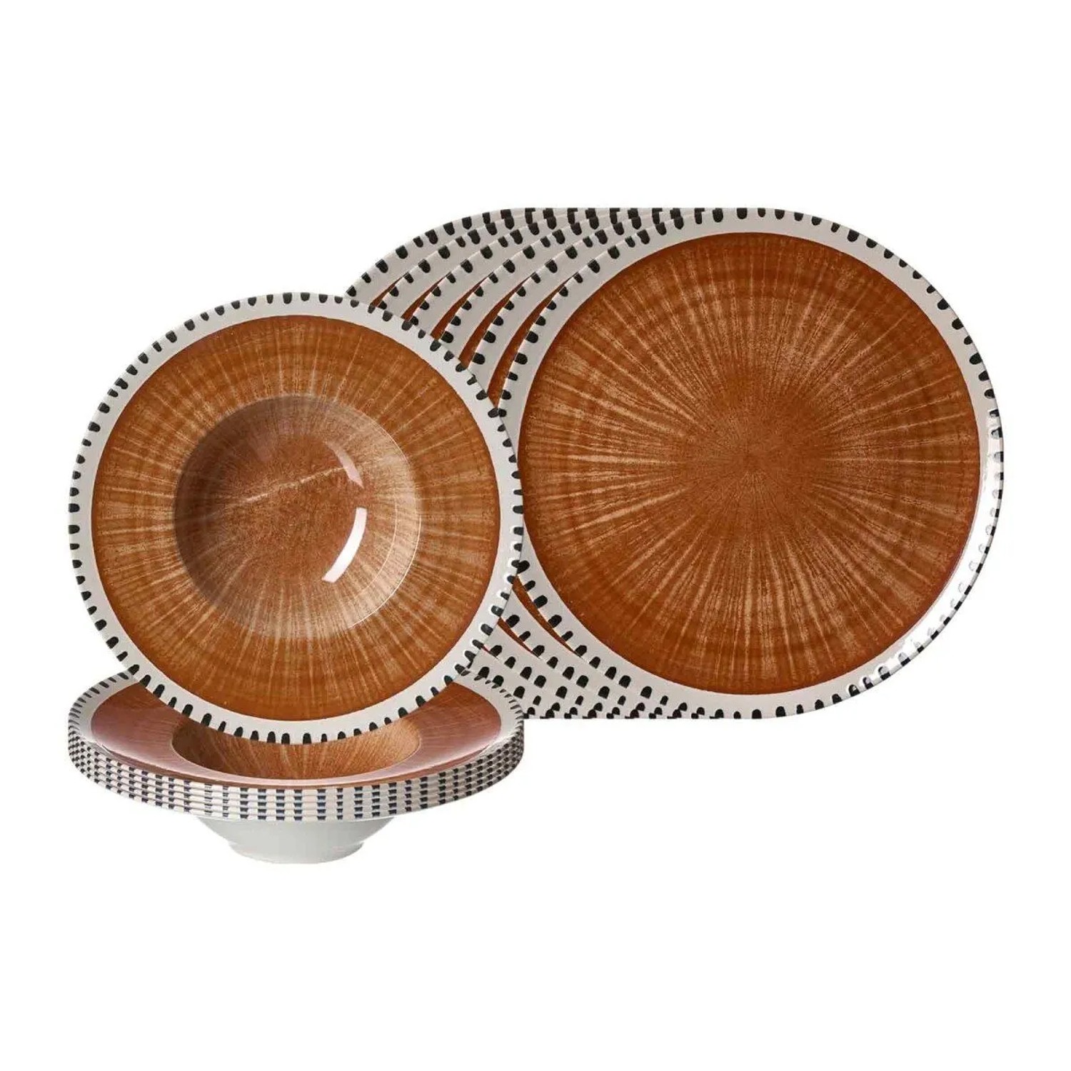 Ritzenhoff & Breker Natura Pizza- und Pasta-Set 12-teilig Braun