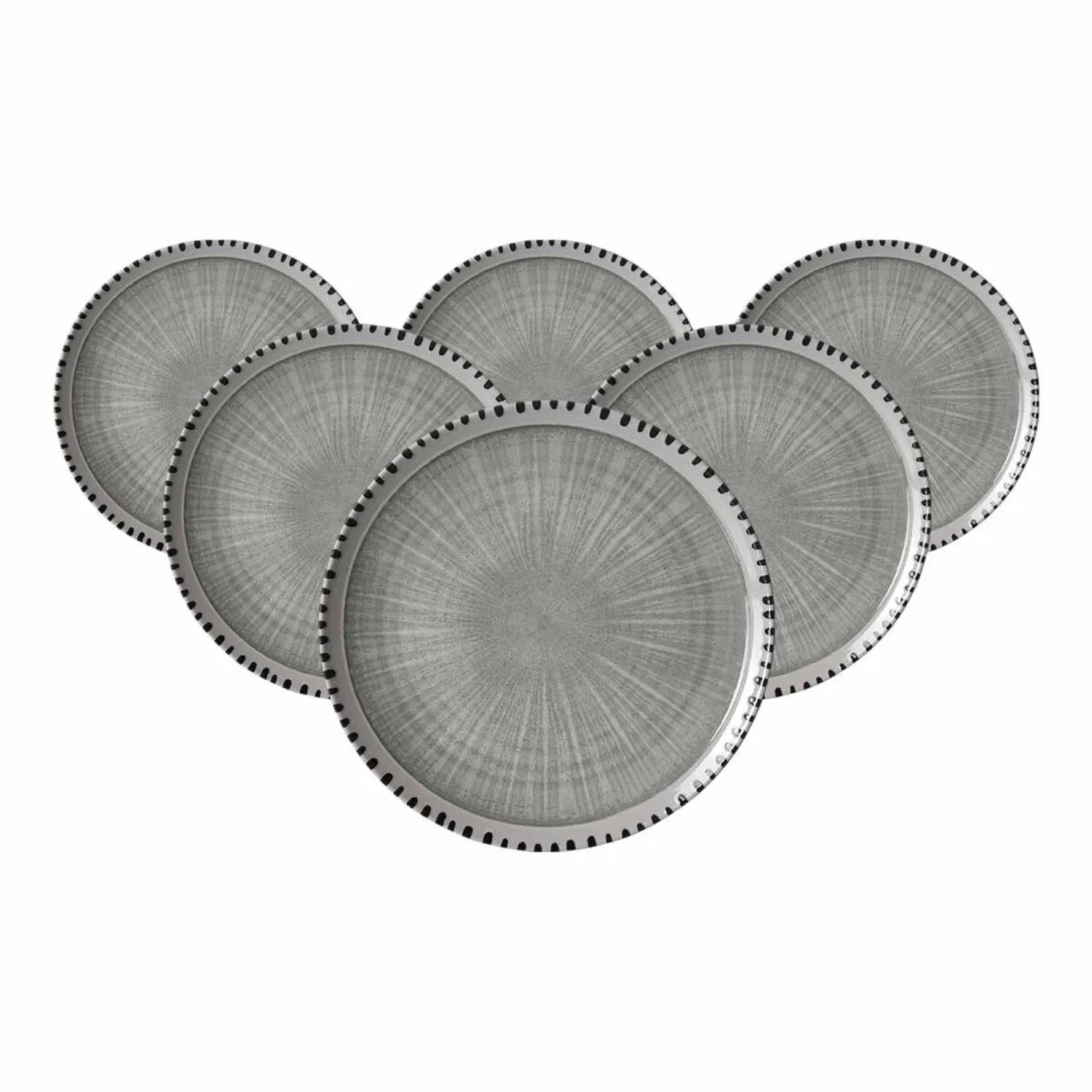 Ritzenhoff & Breker Natura Speiseteller 26 cm 6er Set Grau