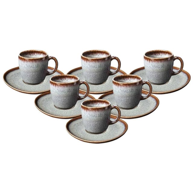 like. by Villeroy & Boch Lave Kaffeetassen mit Untertassen 190 ml 6er Set Beige