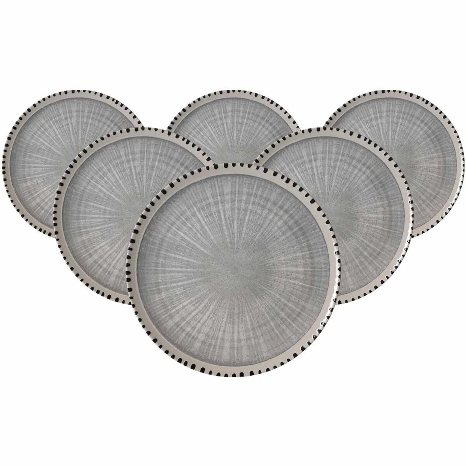 Ritzenhoff & Breker Natura Platzteller 32 cm 6er Set Grau