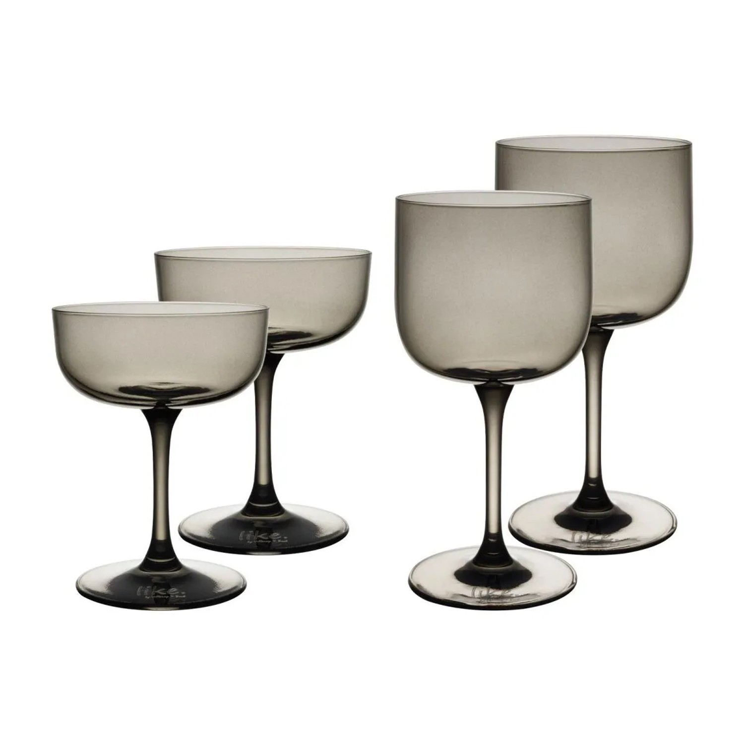 like. by Villeroy & Boch Like Glass Wein- und Sektgläser Set 4-teilig Smoke