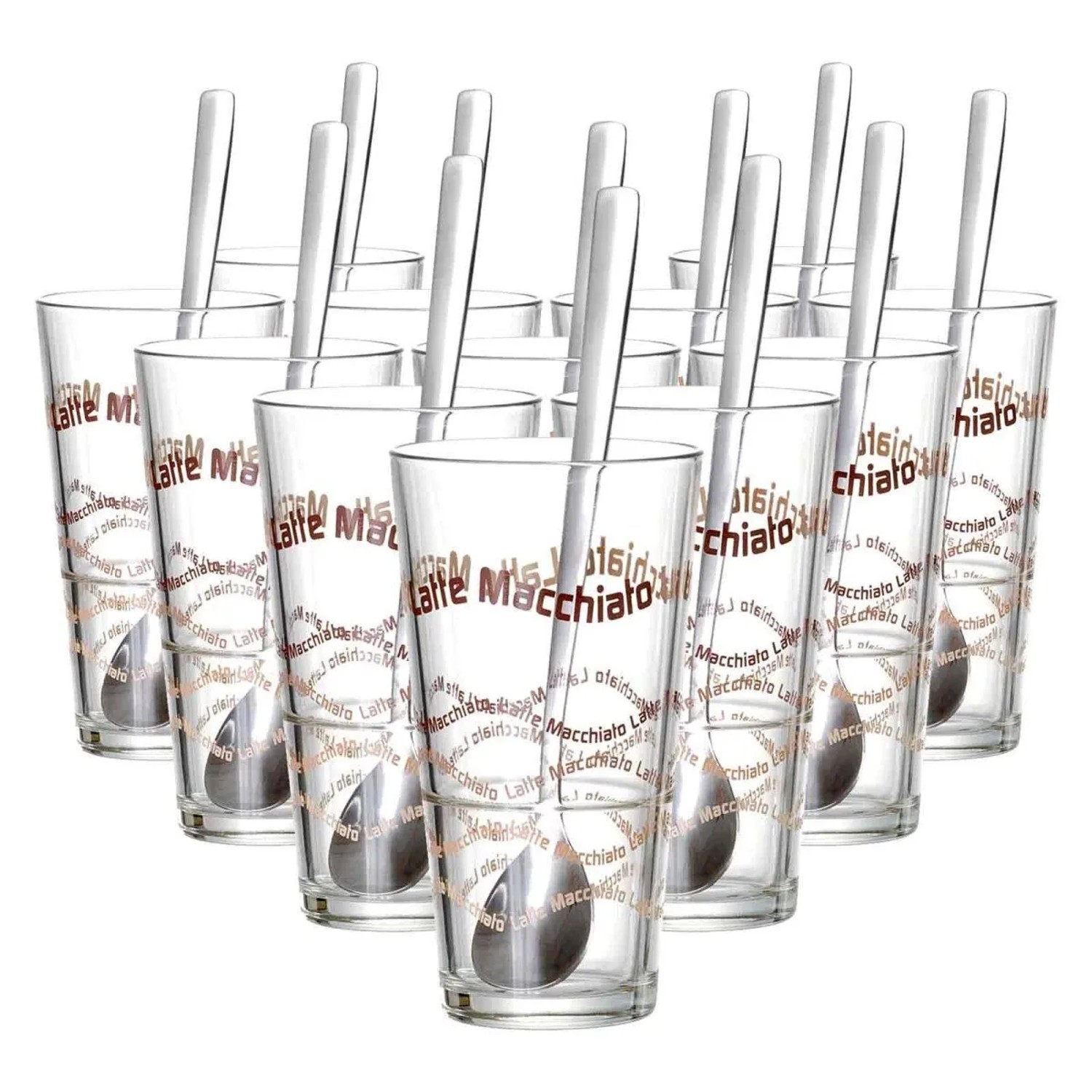 Ritzenhoff & Breker Sana Latte Macchiato Gläser mit Löffel 370 ml 12er Set